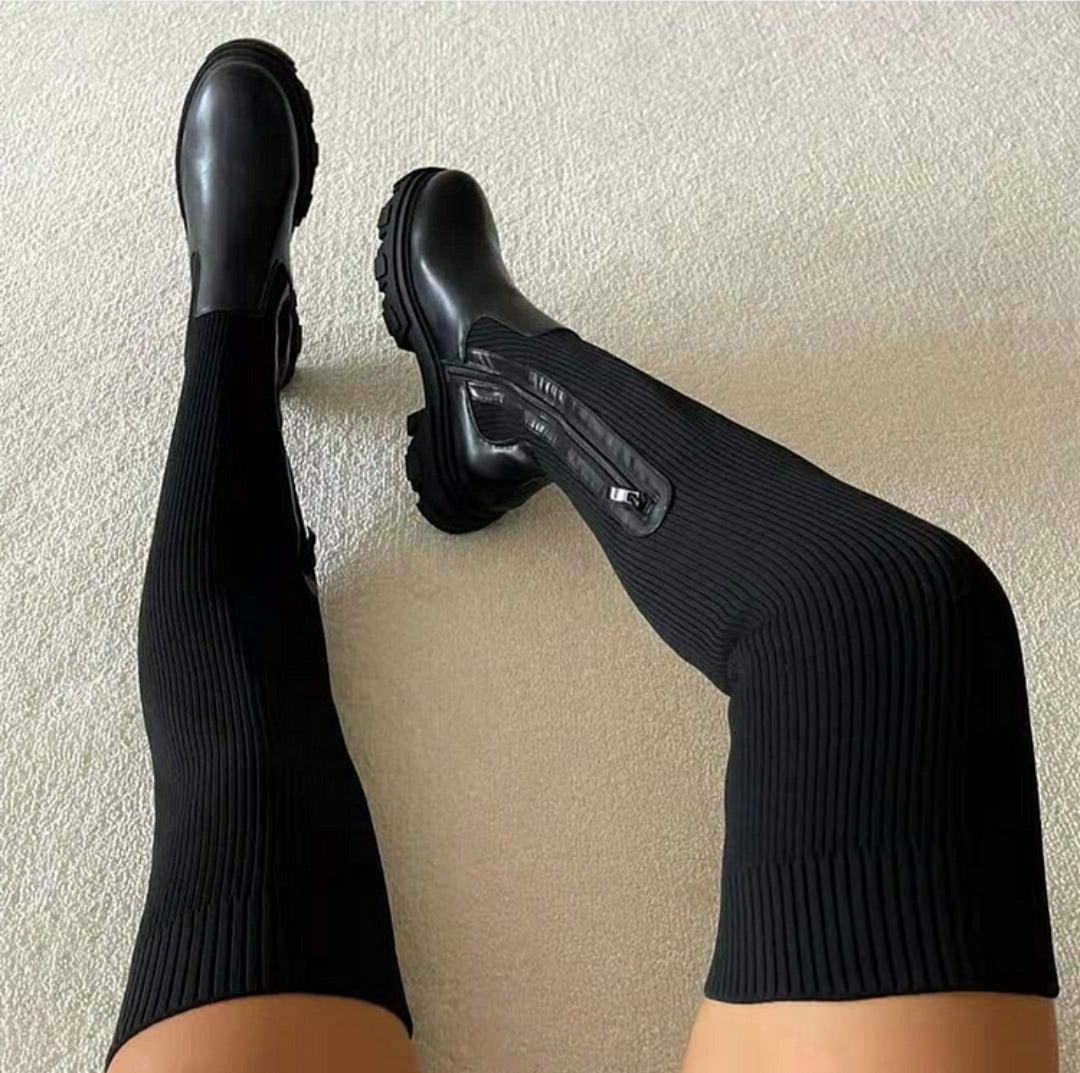 Above the knee sock boots