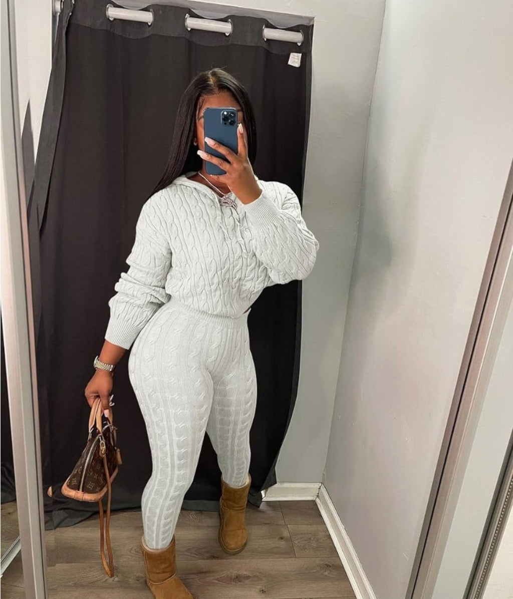 Knit Two Piece Outfits For Women Sweater Sets