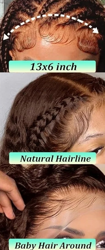 Chocolate Brown Deep Wave Lace Front Wigs Human Hair 13X6 Lace Front Wigs Human Hair Pre Plucked 180% Density HD Transparent Lace Frontal Wigs For Women Colored Deep Curly (Chocolate Brown,