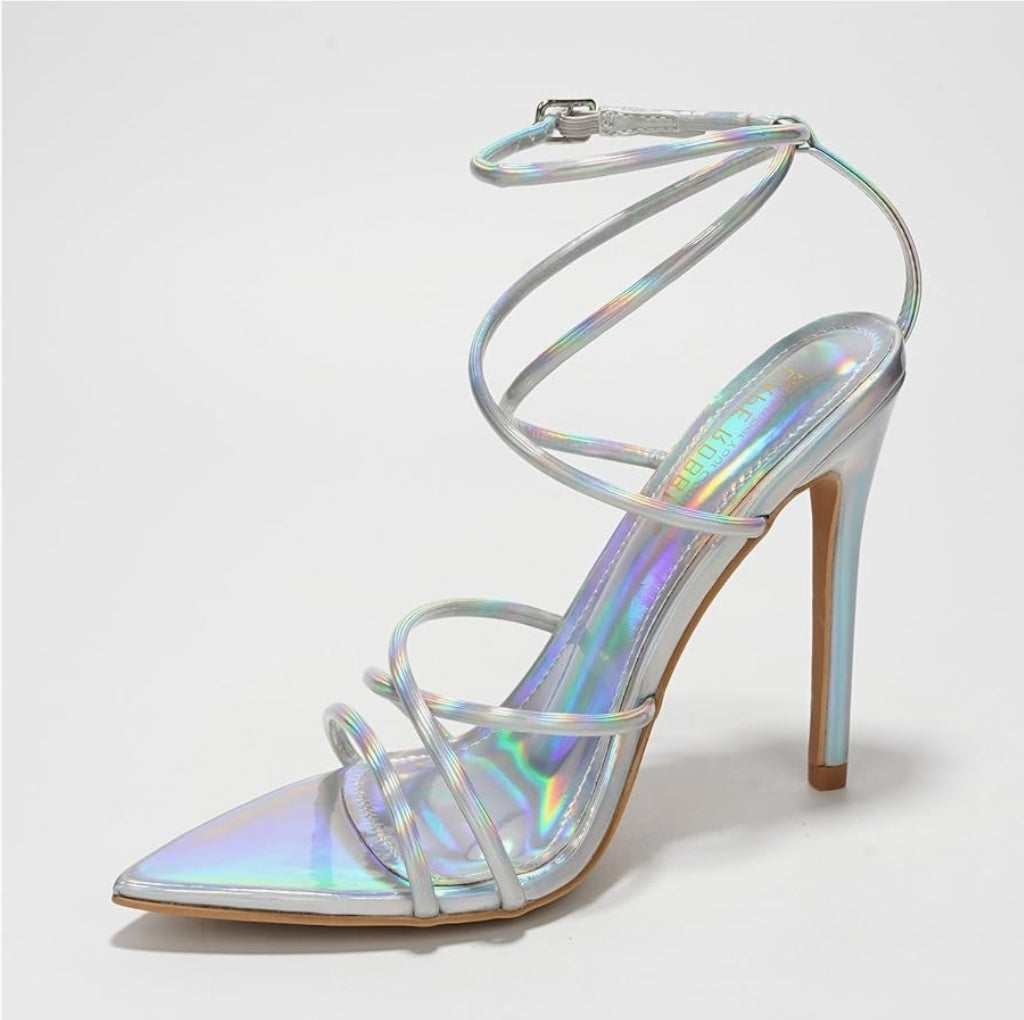 Sexy Strappy Stiletto Heels for Women - Strappy Pointy Open Toe Womens High Heels - Elegant Women Dress Shoes - Women's Heeled Sandals