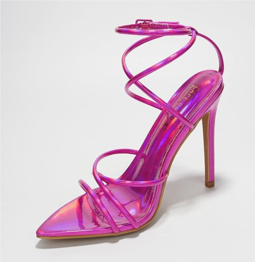 Sexy Strappy Stiletto Heels for Women - Strappy Pointy Open Toe Womens High Heels - Elegant Women Dress Shoes - Women's Heeled Sandals