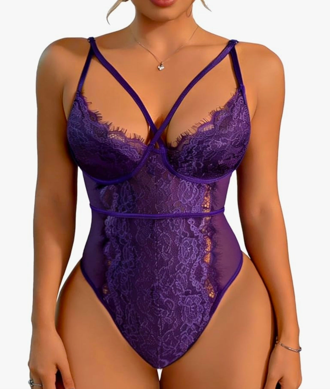 Womens Sexy Bodysuit Lingerie One Piece Babydoll V Neck Teddy Snap Crotch