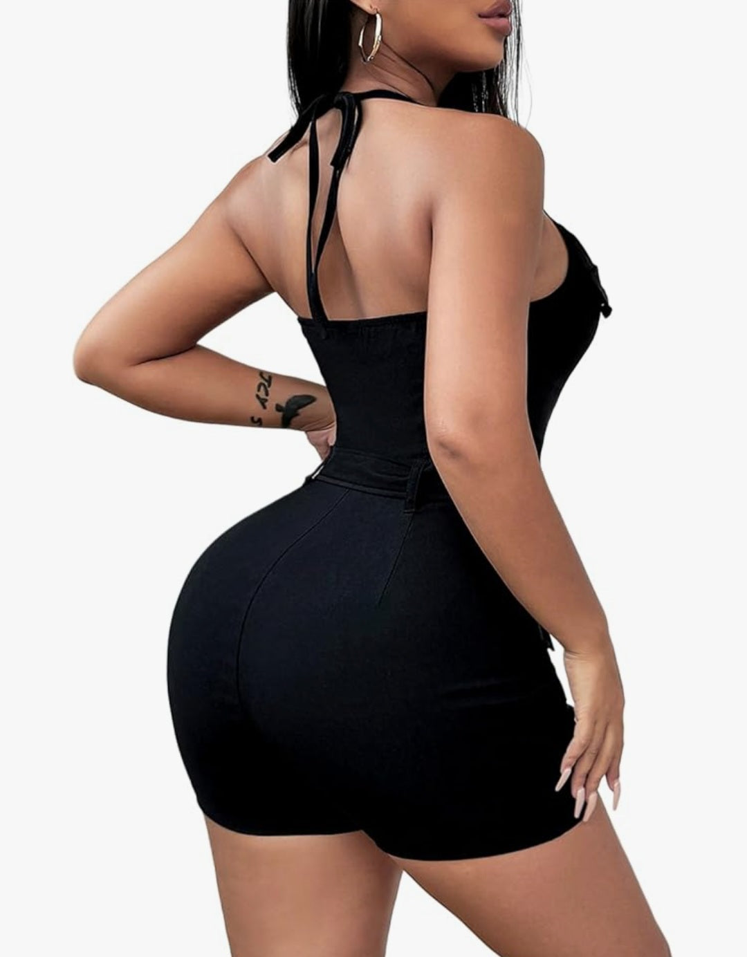 One Piece Jumpsuits for Women One Piece Sleeveless V Neck Zipper Up Jumpsuit Rompers with Pockets